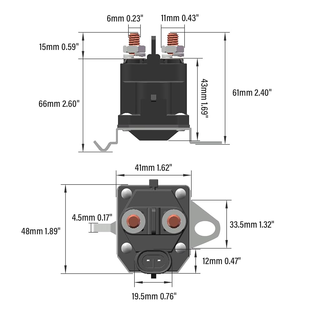 Amazon.com: JTAREA 7CM-1241-212-51 Starter Solenoid 12V 2