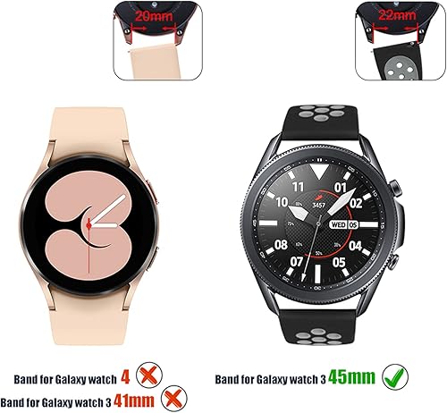 Miniatura 4 de Easuny Correa deportiva compatible con Galaxy Watch 3 de 1.772 pulgadasGalaxy Watch 1.812 pulgadas, correa de reloj Gear S3 Frontier, 0.866 pulgadas