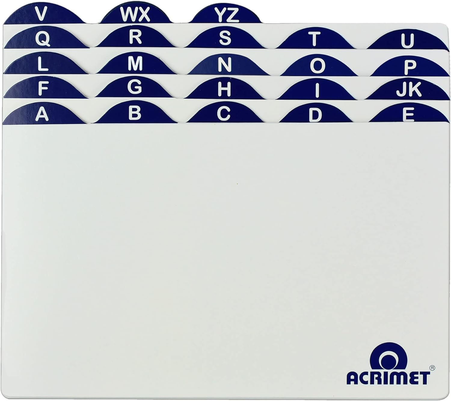 Acrimet A-Z Index Card Guides for 6โ X 9โ Card Holder (White Cards with Blue Tabs)
