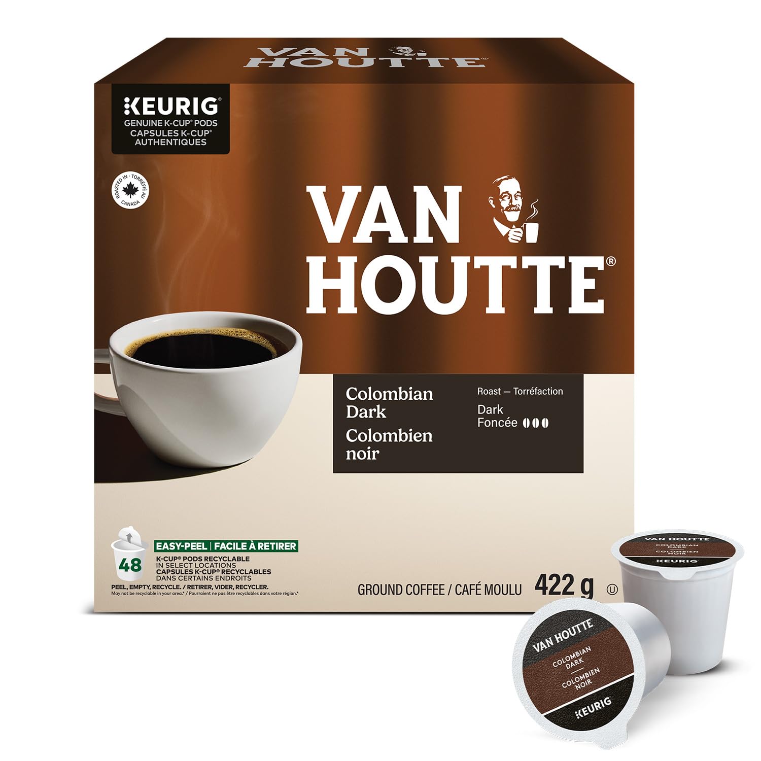 Van Houtte Colombian Dark K-Cup Coffee Pods, 48 Count For Keurig Coffee Makers