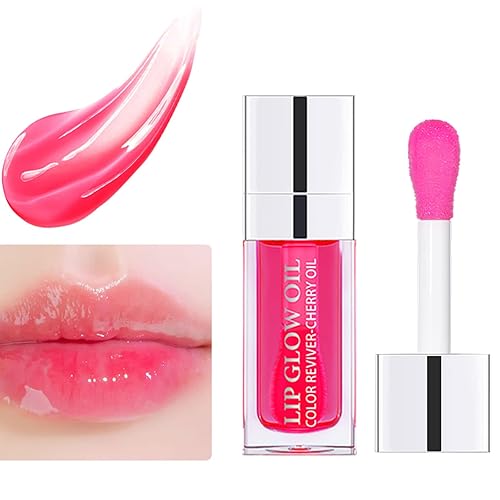 Aceite de labios voluminoso aceite de labios tintado cuidado de labios hidratante aceite de labios transparente cabeza de cepillo grande brillo de