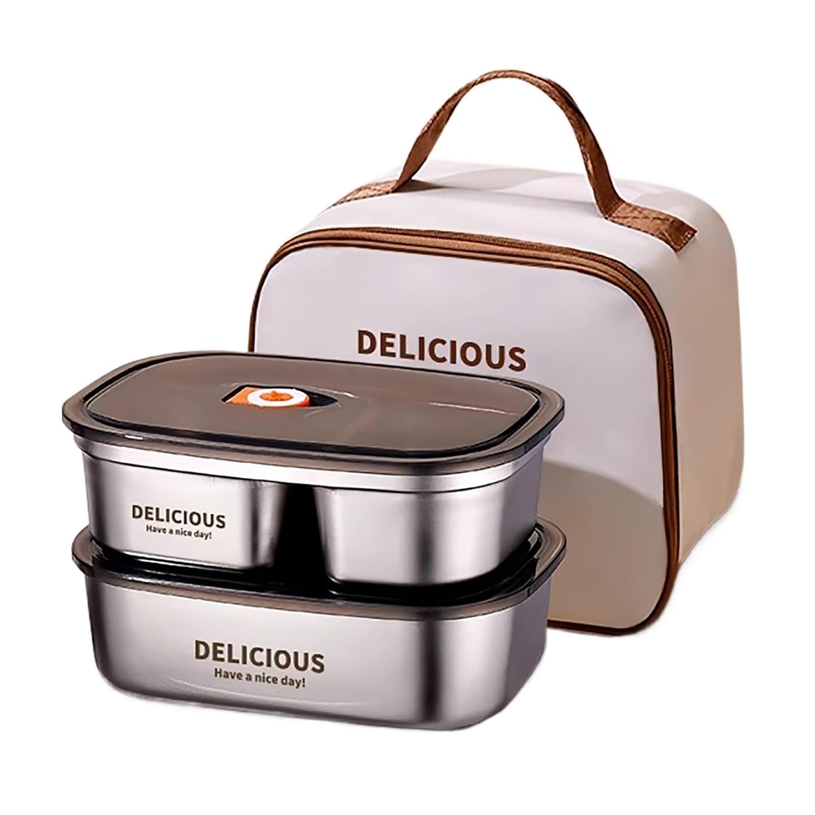 Fiambreras Comida Trabaj, Lunch Box, Fiambrera Escolar, Fiambrera Aislada De Acero Inoxidable, Diseño De Tres Compartimentos De Doble Capa, Fácil De Transportar, 2900 Ml