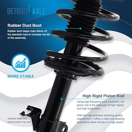 Miniatura 211 de Detroit Axle - Puntal delantero para Hyundai Sonata 2012-2014 2012-2015 Kia Optima, puntal lateral izquierdo con montaje de resorte helicoidal 2013