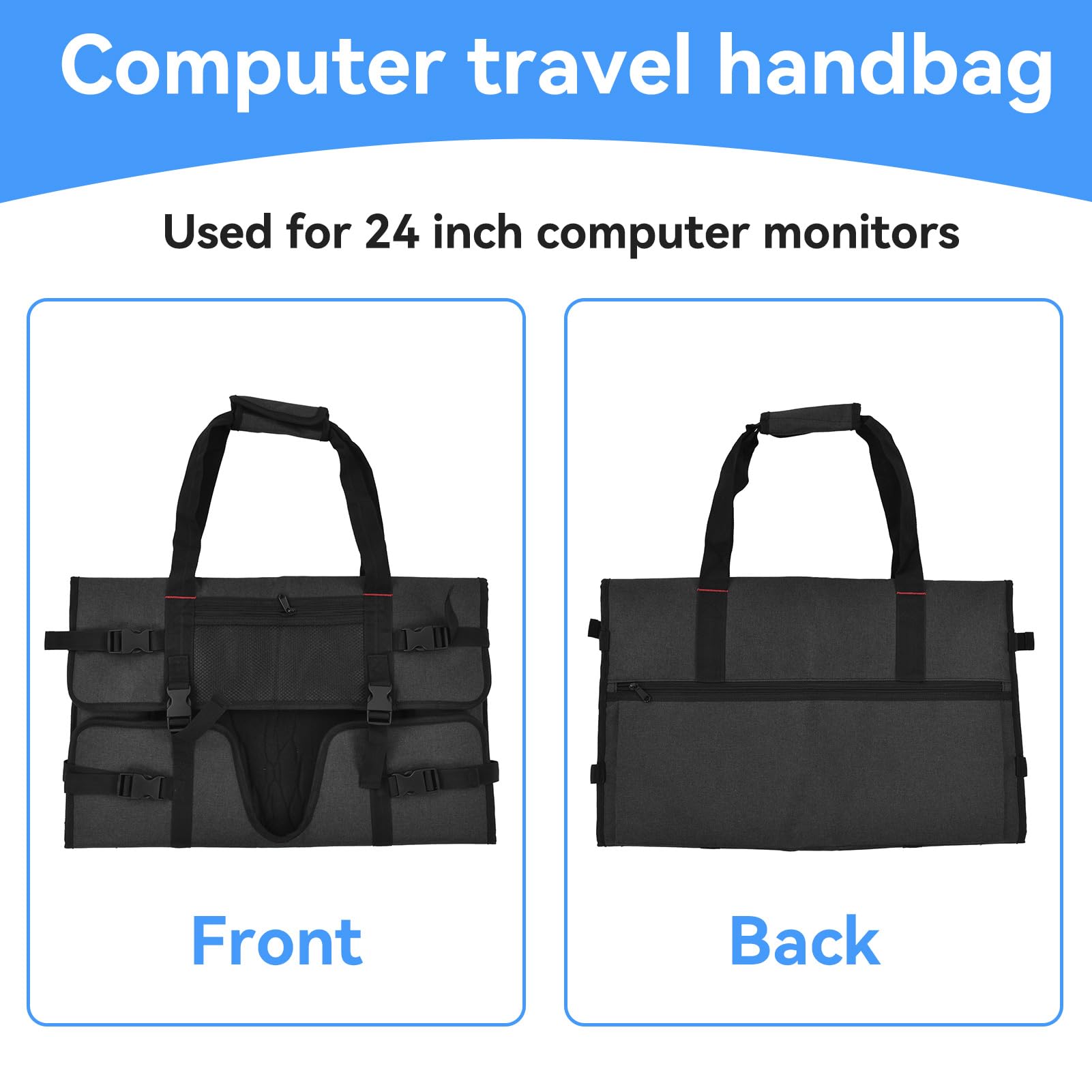HERCHR Borsa da trasporto per monitor di computer di casa, Custodia Protettiva Portatile Borsa da Trasporto per Schermi e Monitor LCD da 24 Pollici, Impermeabile, A prova di shock