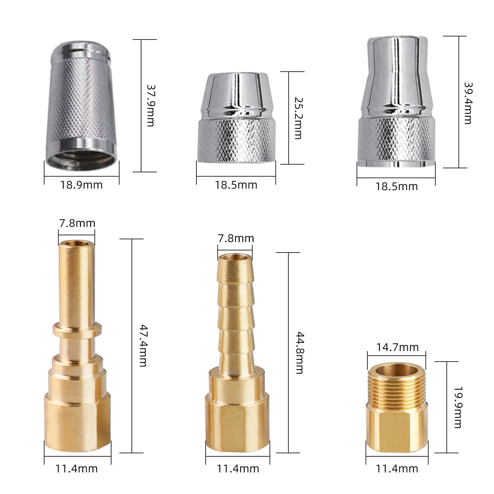 Hibbent Wymienny wąż do kranu wymiennego kompatybilny z bateriami kuchennymi Hansgrohe/Grohe z 6 adapterami, standardowy 88624000/46174000/46092000 wąż zamienny 59", w zestawie
