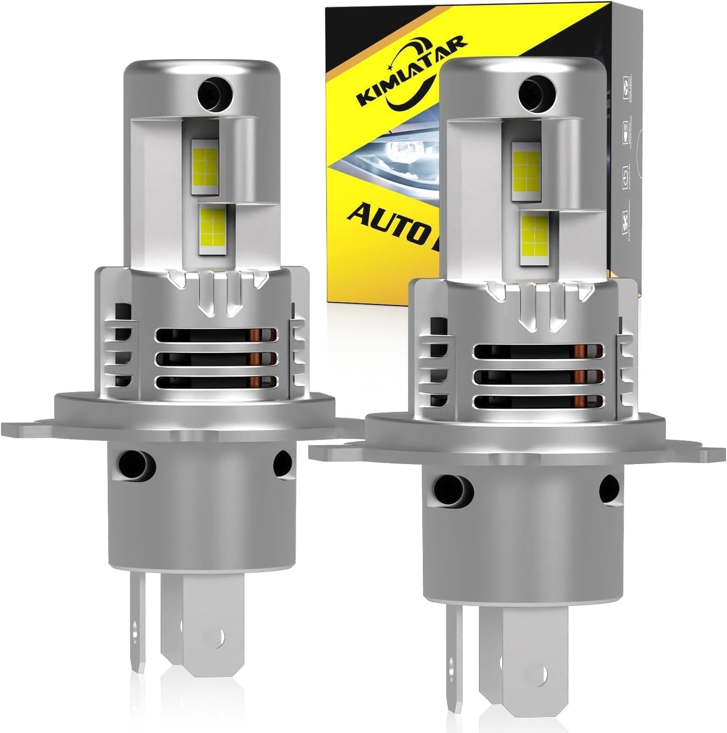 Latest H4 Light Bulbs,Super Bright Upgraded 900% 50000LM Brightness,1:1 Halogen Mini Size, 10-Year Lifespan, Plug and Play, H4/9003 Fog Bulbs,Pack of 2