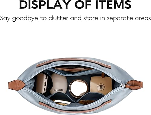 Miniatura 4 de Longchamp Neverful - Organizador de bolso con cremallera (28, azul claro) organizador de bolsas medianas, múltiples bolsillos con posición de taza y