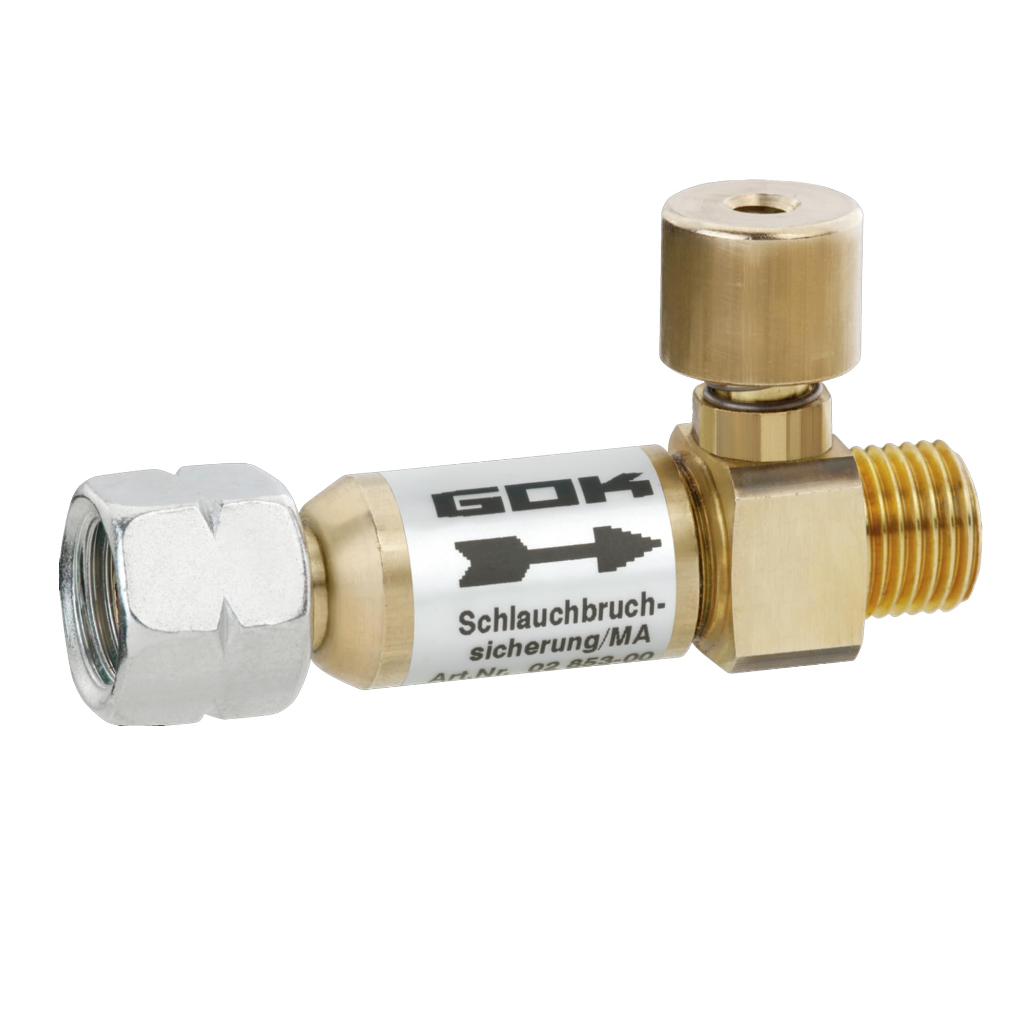 GOK Schlauchbruchsicherung 30 oder 50 mbar manuell, Betriebsdruck:29 (30) mbar