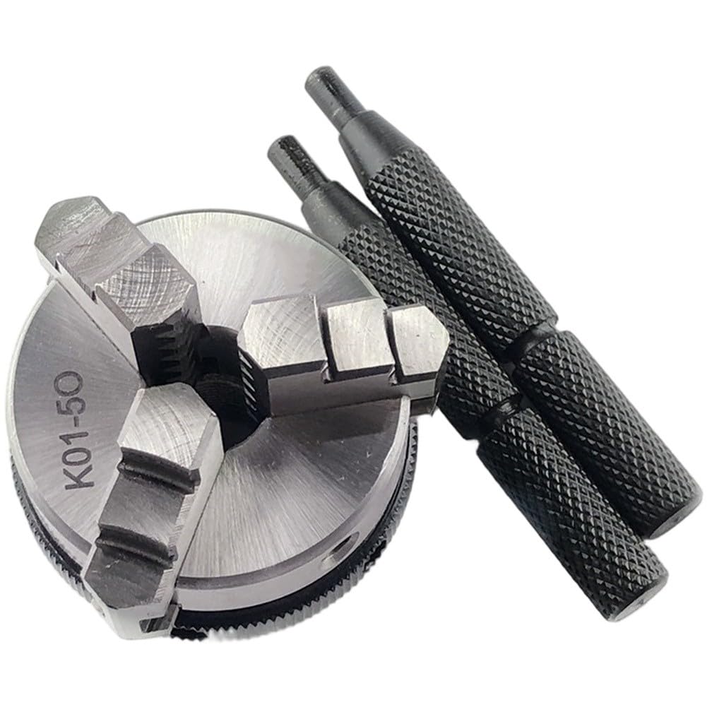 FACAIIO Portabrocas manual para carpintería, sujeción de 1 a 33 mm para rango, rosca M14 x 1, acero de alta dureza, plateado/negro