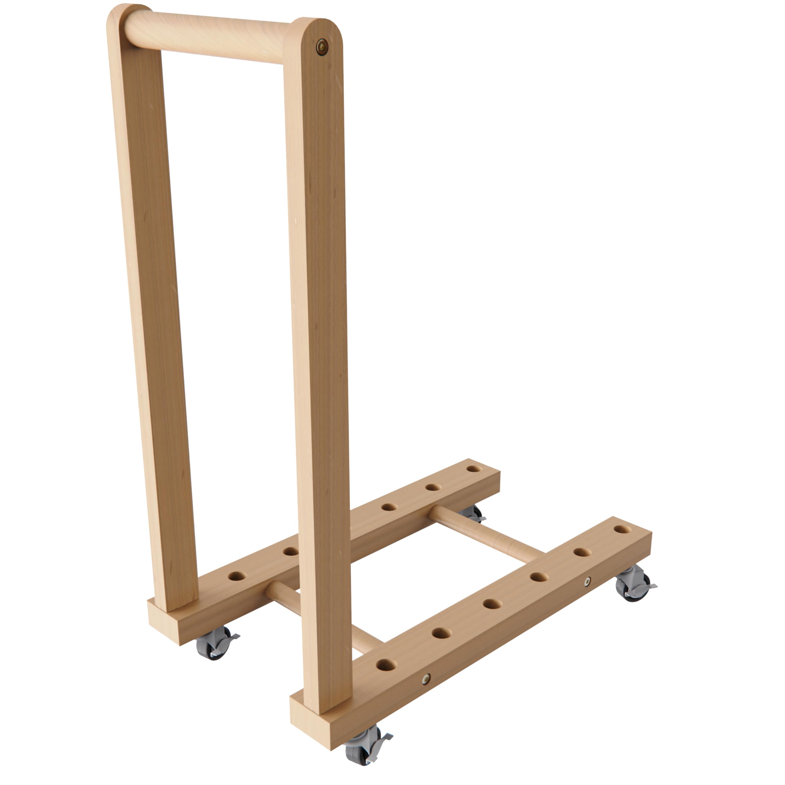 UNZERO Movable Canvas Panel Storage Rack, Wooden Art Organizer Stand with Wheels, Large Capacity for Painting Panels