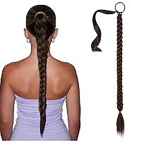 Vista 25 de SEIKEA Extensión de Cola de Caballo Larga DIY Trenzada con Banda para el Cabello, Extensiones de Cabello Liso Envolvente, Postizo Sintético Suave
