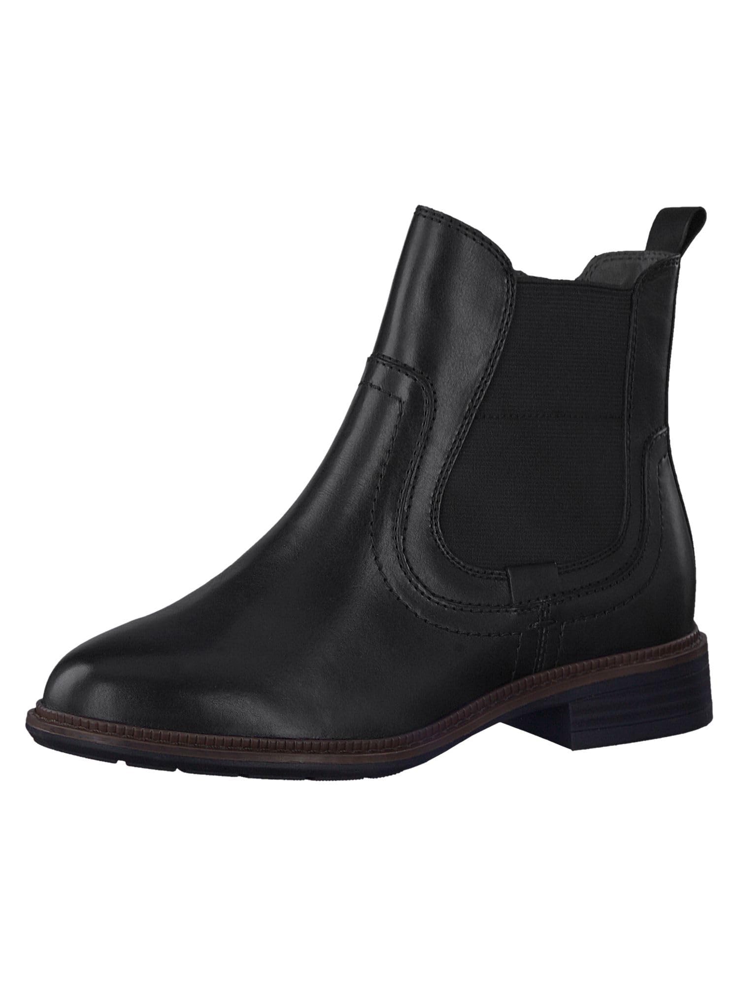 Tamaris Comfort Damen Chelsea Boots aus Leder Niedriger Schaft Comfort Fit