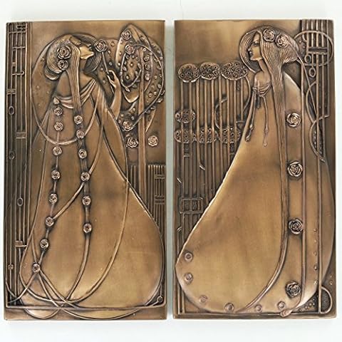 Art Nouveau Charles Rennie Mackintosh Wall Plaque Pair Cover