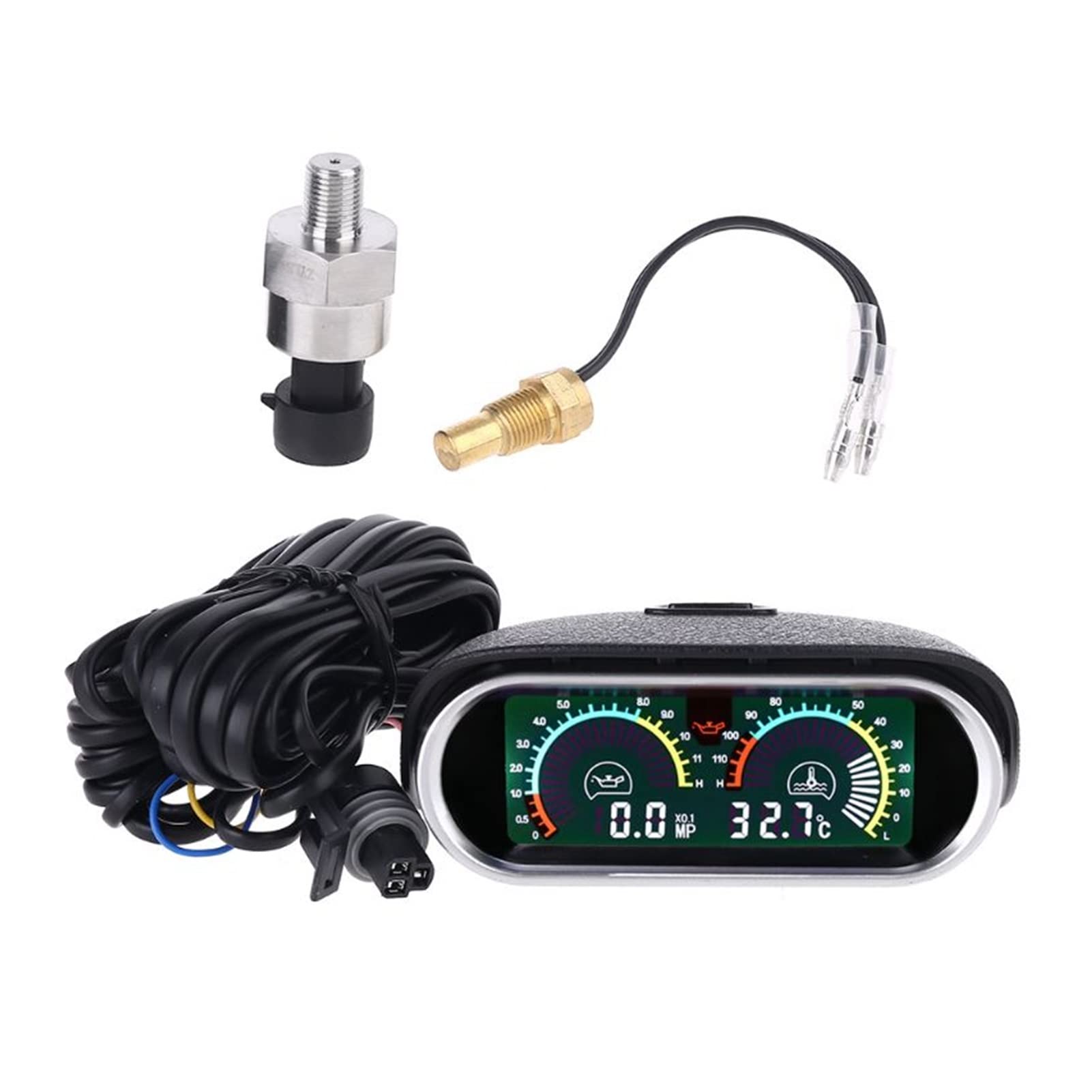 Funciones 12v/24v Universal camión Coche indicador de presión de Aceite medidor de Temperatura del Agua Conjunto medidor 10mm M10 1/8 NPT Sensor