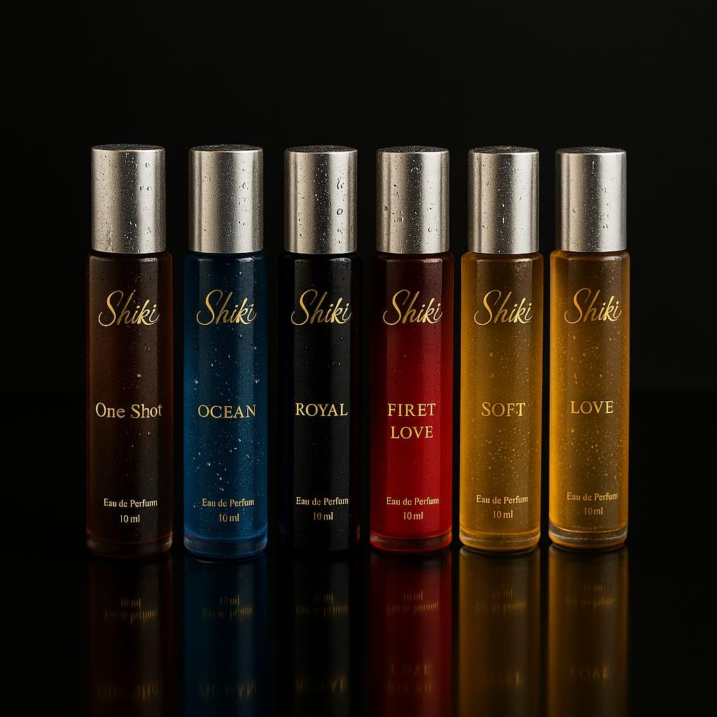 Shiki Eau de Parfum Gift Set for Unisex, 6 Fragrances (One Shot, Ocean, Royal, First Love, Soft, Love), 10ml Each, 60ml Total-image-49