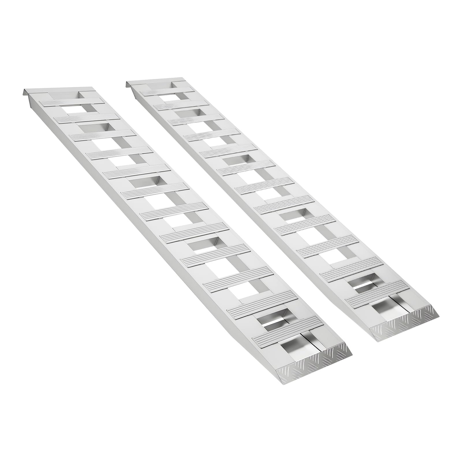 CHUOZI 2Pcs Aluminum Trailer Ramps, Portable Truck Car Auto Loading Heavy Duty Utility Hold 6800 Lbs for and Unloading Motorcycles, Lawnmowers Silver