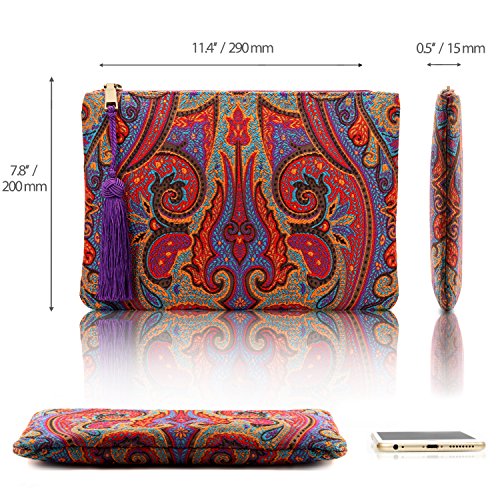 Designer Women’s Bohemian & Fashion Clutch Purse - Multiple Slots Money, Cards, Smartphone - Ultra Slim2