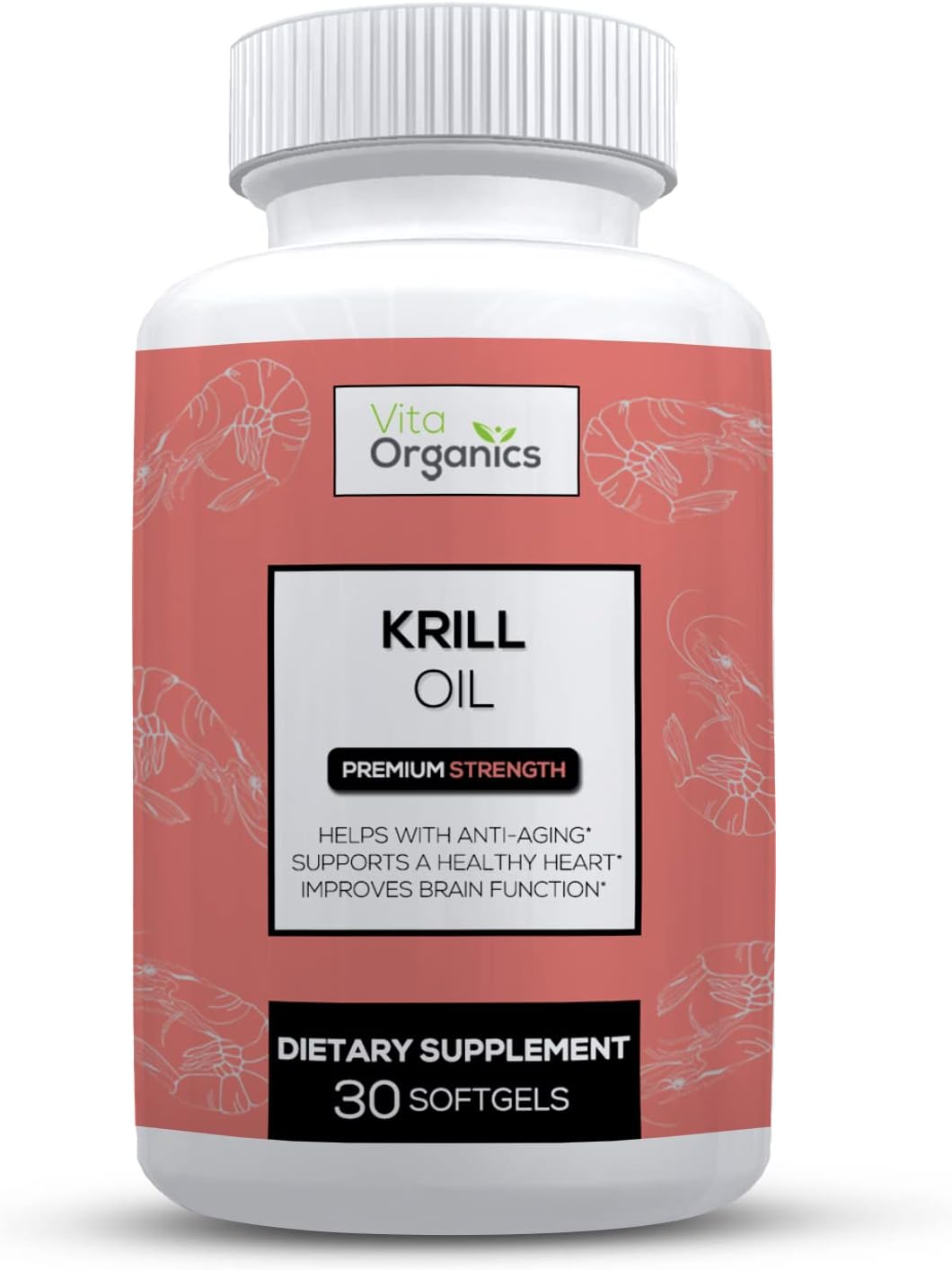 Premium Strength Krill Oil - Powerful Omega-3 Supplement - Phospholipids & Astaxanthin for Healthy Joints, Higher Energy - 30-Day Supply, Made in USA