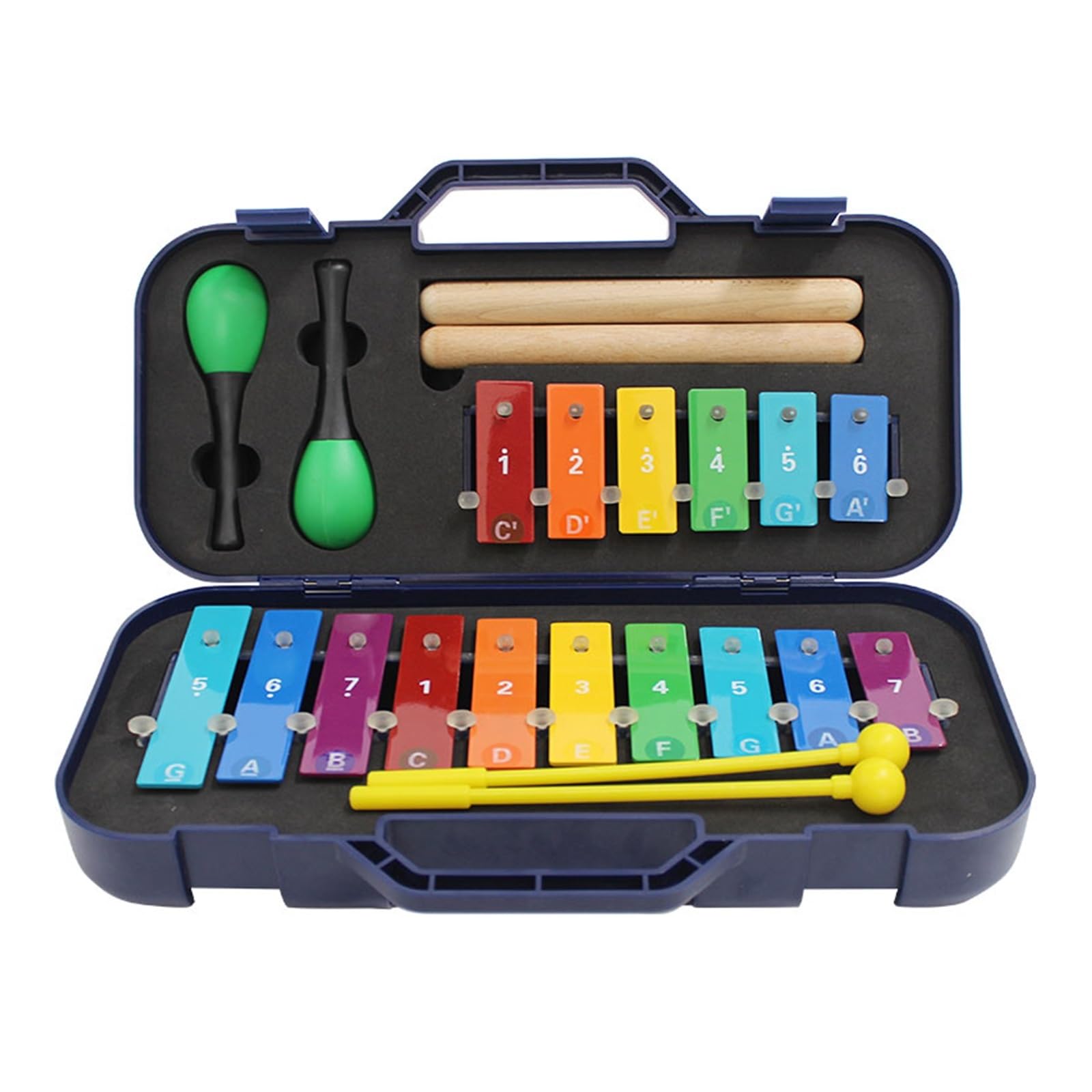 xilofono ​Legno Strumento A Percussione in Acciaio con Piastra in Alluminio Carillon A 16 Toni Strumenti A Percussione per Principianti E Studenti