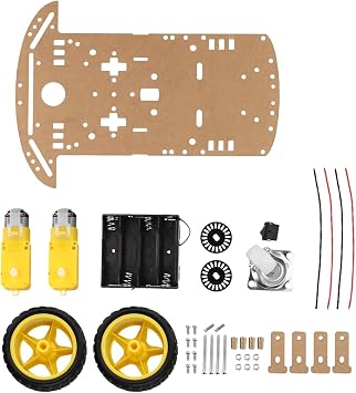 Robot Car Chassis Kit, 2WD Robot Car Kit, with Dual Motor Drive and Tachometer Encoders for Arduino Learning, Tracking and Distance Detection Functions