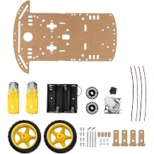 Robot Car Chassis Kit, 2WD Robot Car Kit, with Dual Motor Drive and Tachometer Encoders for Arduino Learning, Tracking and Distance Detection Functions