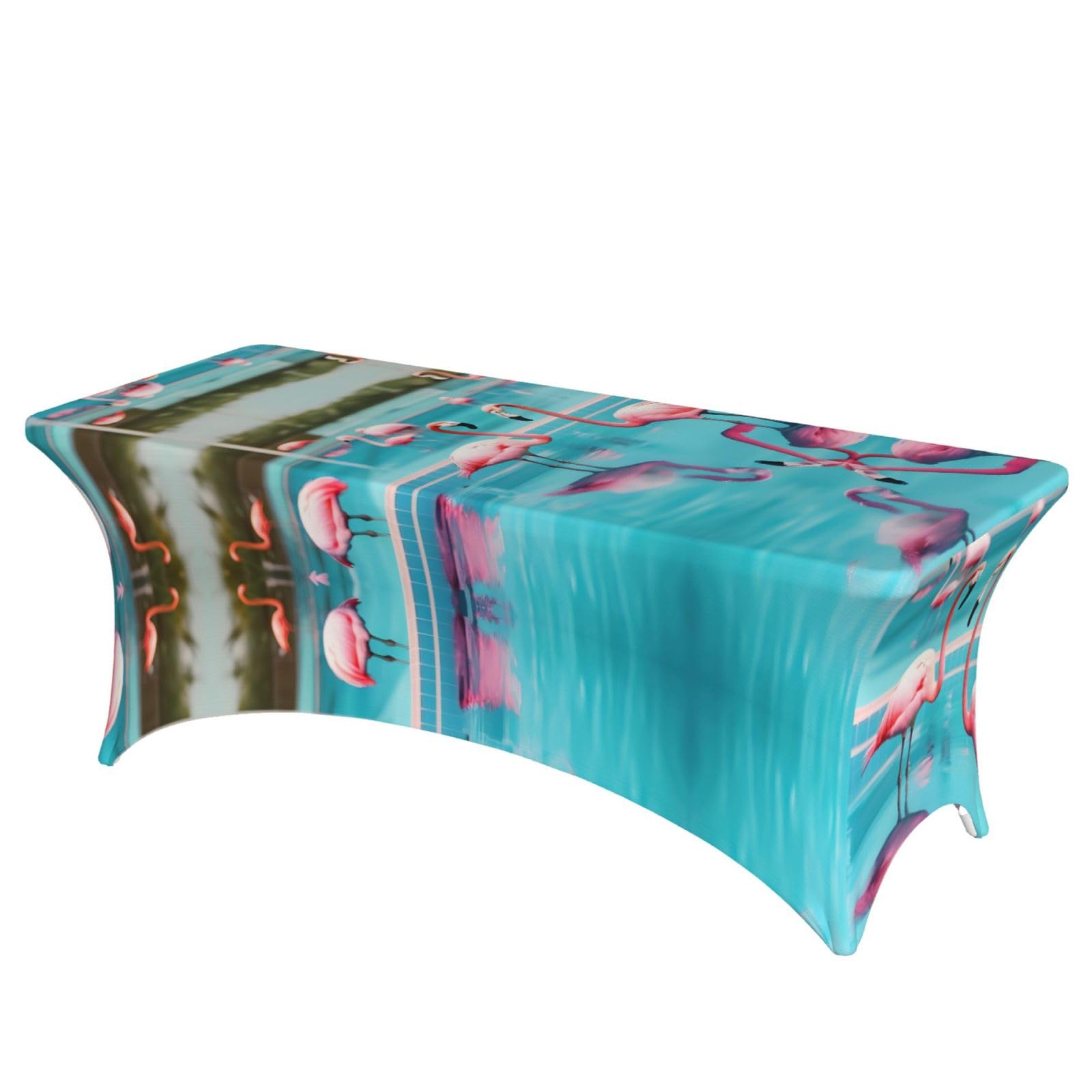 Nappe élasthanne 1,8m rectangulaire EdWal housse stretch flamant rose