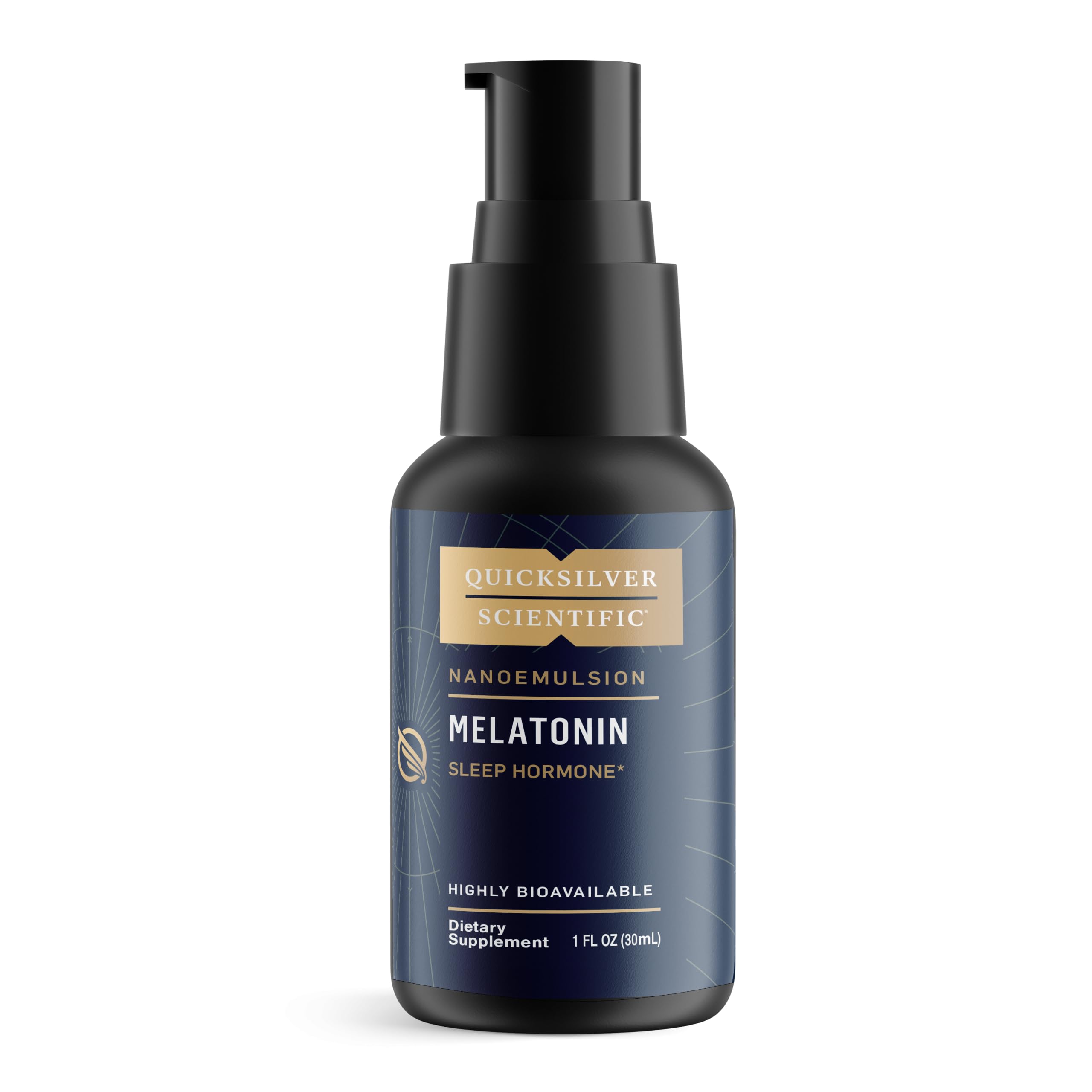 Quicksilver Scientific Liposomal Melatonin - Bedtime, Jet Lag & Immune Support Liquid for Adults - Efficient, Superior Absorption 1mg Melatonin to Minimize Morning Drowsiness (30 ml)