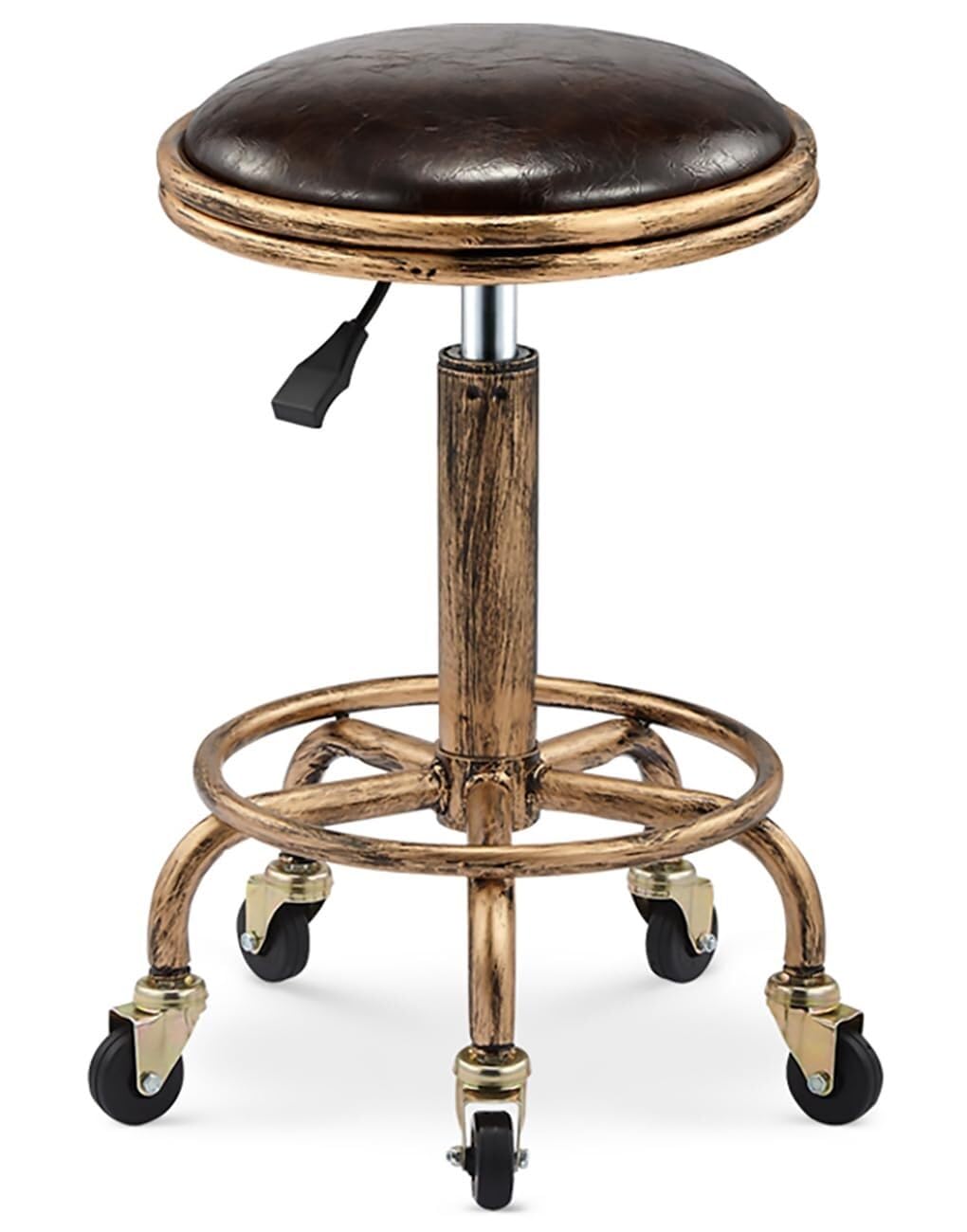 Taburete de oficina giratorio con ruedas, altura ajustable para cocina, laboratorio, oficina, masaje, barbería, bar