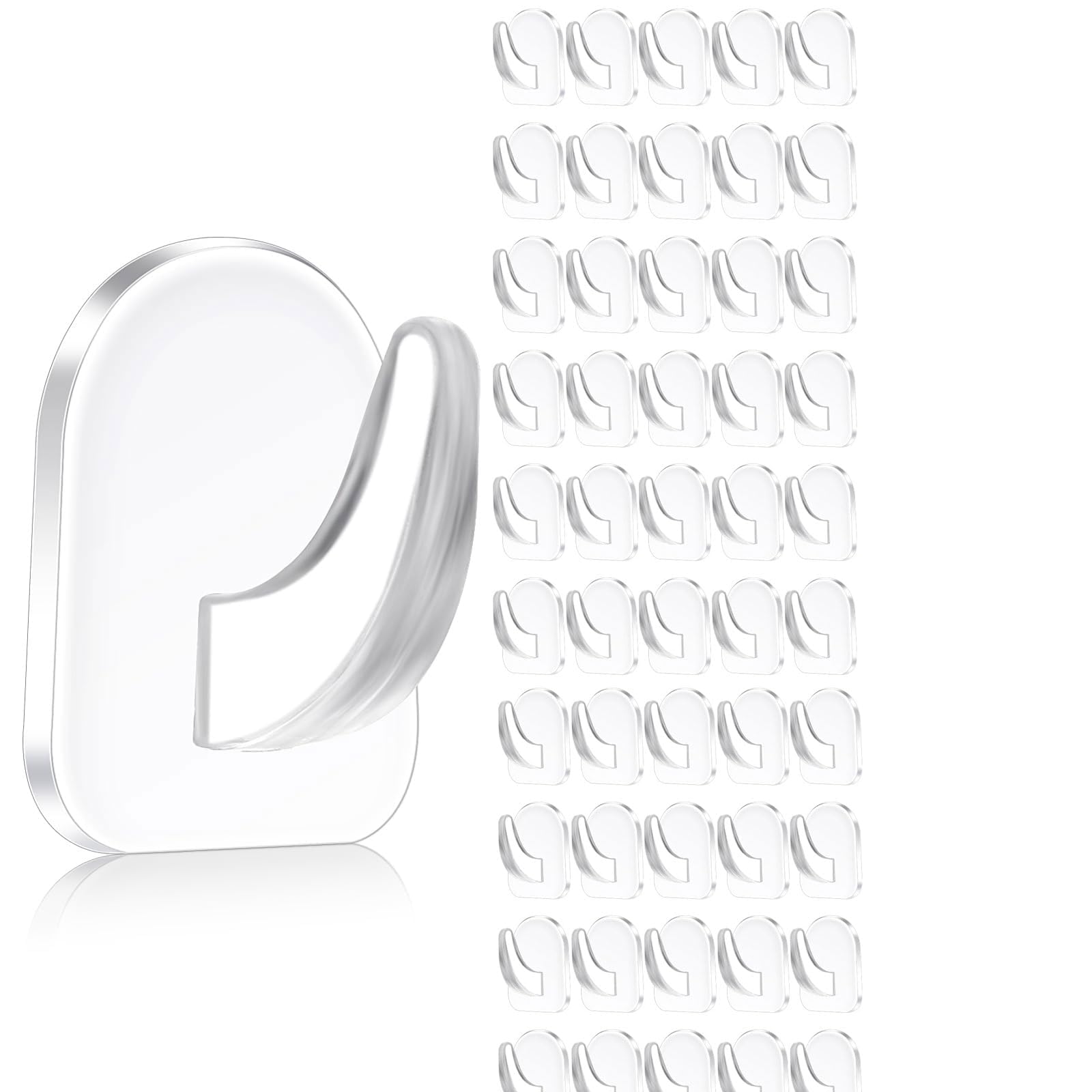Crochets adhésifs transparents plastique solide crochet mural salle de bain lot de 50