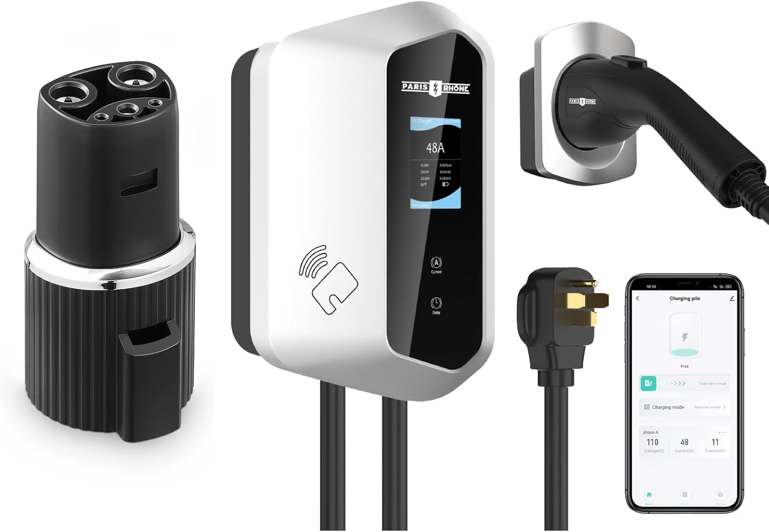 48 Amp EV Charger Level 2, Paris Rhône 11.5Kw EV Charger