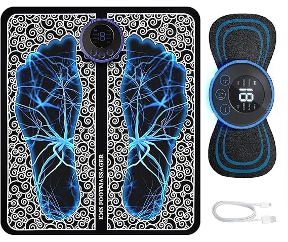 ALM Foot Massager-Yogimooni Wireless Ems Massage Machine,Rechargeable,Portable, Foldable Design. 8 Modes,19 Intensity Levels For Ultimate Pain Relief Foot Massager Pain Relief Wireless Combo of 2 (B0D2JFPHSG) Amazon Price History, Amazon Price Tracker