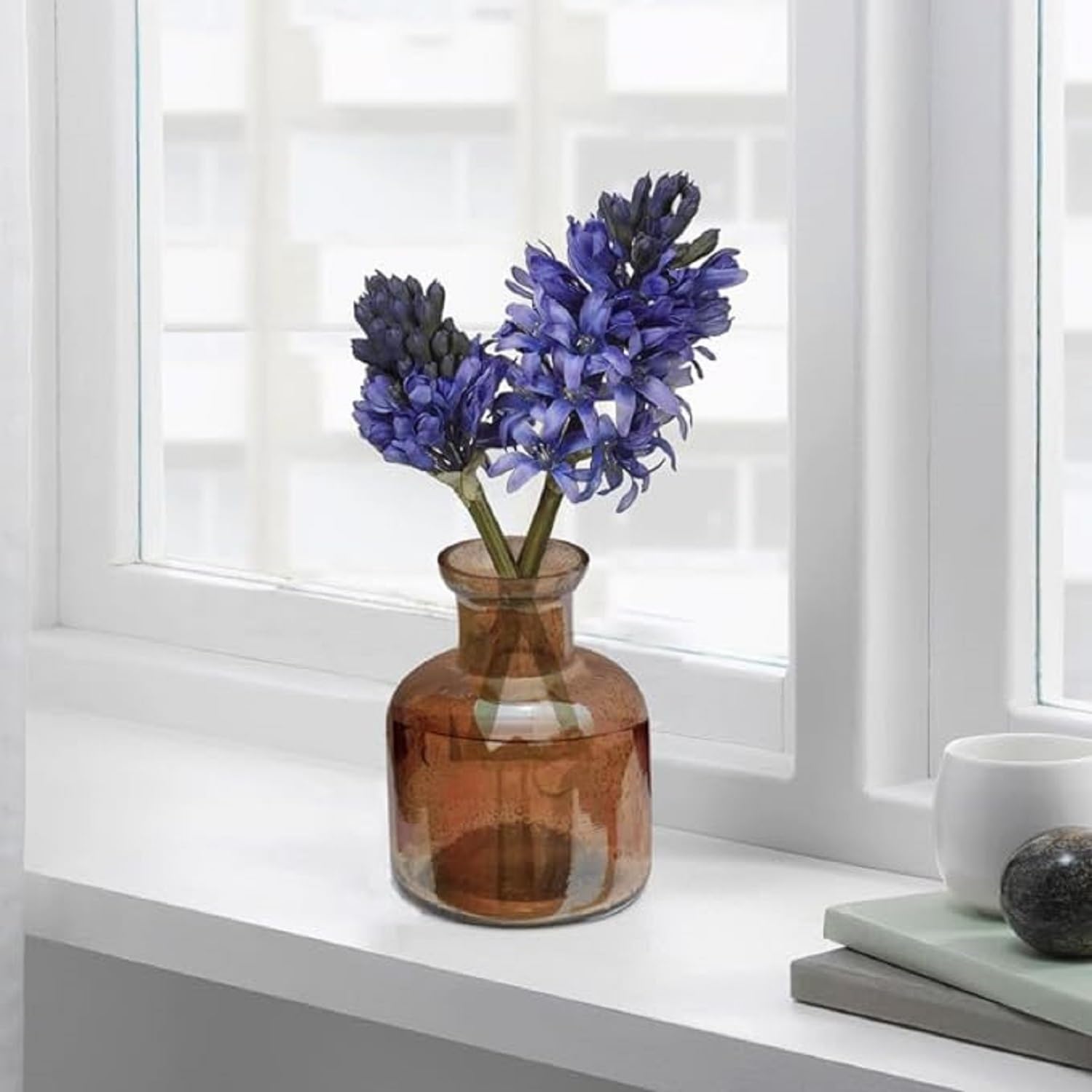 Pure Source India Glass Vase for Home Decoration 3.5 Inch 100ml (Without Flower) (Gold)