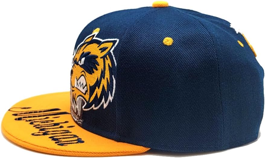 Michigan New Leader Premium Downtown Blue Yellow Era Snapback Hat Cap - Image 5