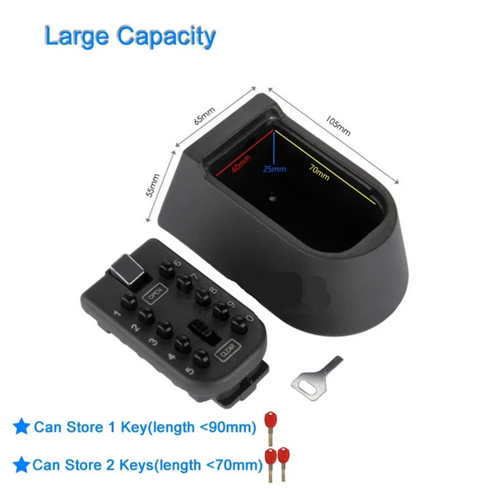 Caja fuerte para llaves montada en la pared con contraseñas digitales Combinat Lock 10, funda resistente a la intemperie, almacenamiento seguro de llaves para oficina en casa y uso en exteriores.