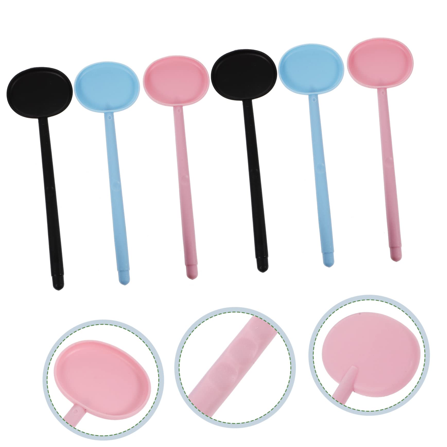 IWOWHERO 6Pcs Plastic Eye Occluder Set with Handle for Testing Professional Handheld Eye Cover for Examination Mixed Colors Patterns for All Ages