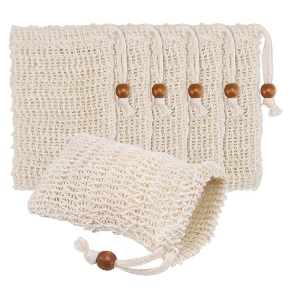 Lot de 40 exfoliants de savon, sac de savon en sisal avec cordon pour salle de bain et douche