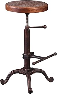 Topower Industrial Retro Vintage Farm Wooden Tractor Stool Kitchen Swive...