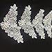 4 Pieces, Beaded Applique, White, 3.25 x 6.5 inch - AMORE FABRICS