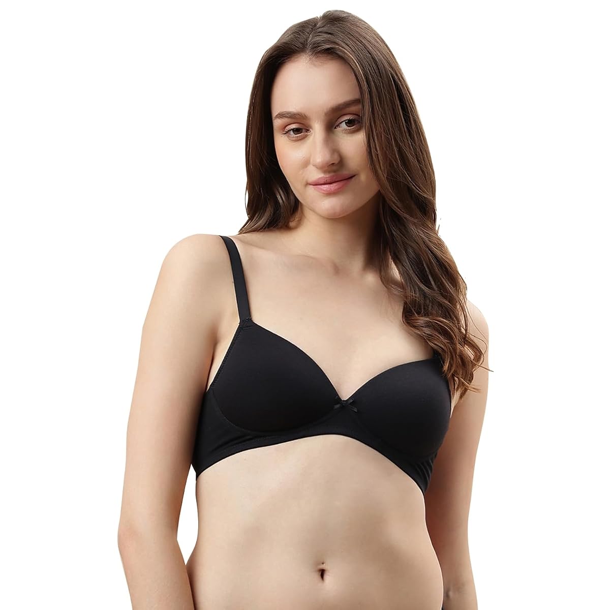 Marks & Spencer Solid Black Cotton Blend Womens Bra