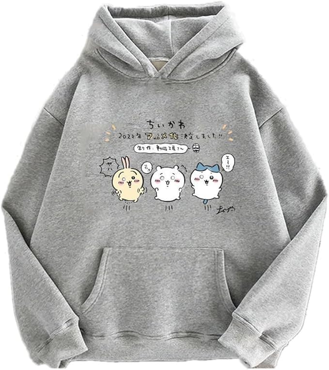 Image of PDK Fashion Anime Couple Print Long Sleeves Winter Hoodie with Front Pocket Men's & Women's Sweater