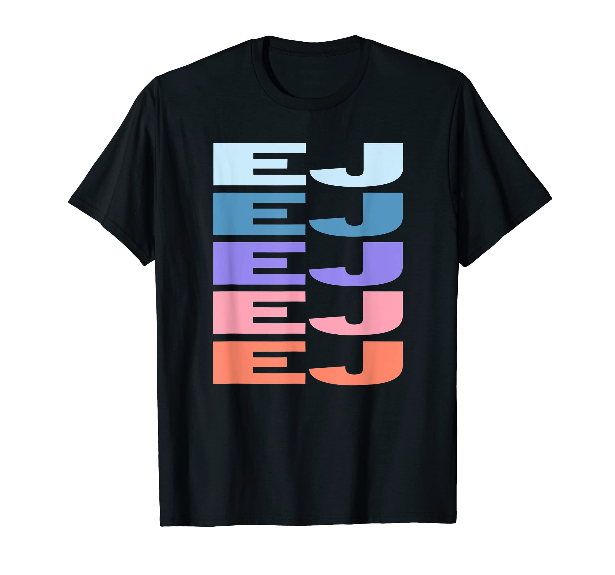 Cool EJ Gift IdeasFunny Modern Repeated Text Design EJ T-Shirt