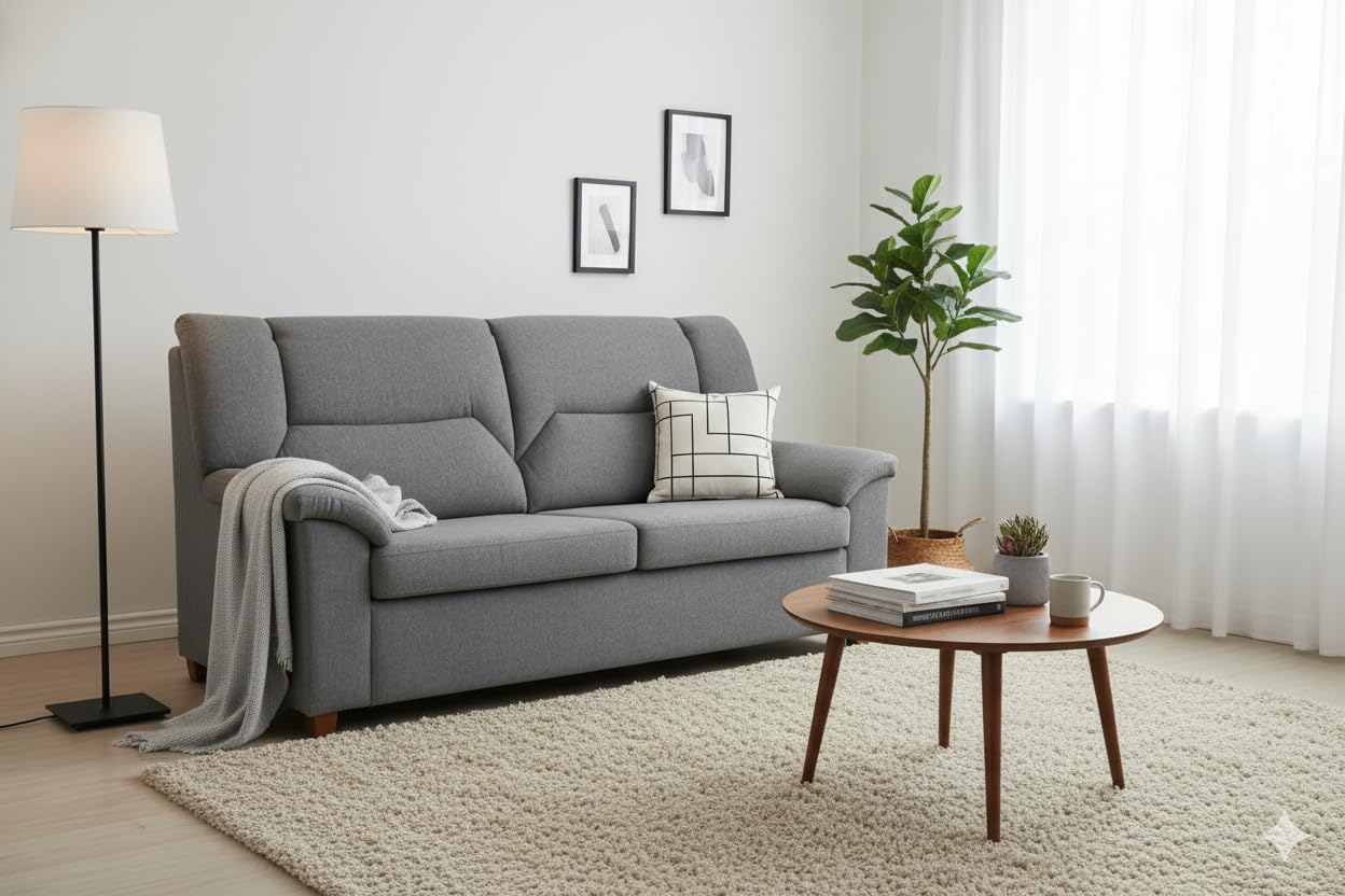 MUEBLIX.COM - Sofa 2 Plazas Juan, Sofá de Salón, Asientos y Respaldos Rellenos de Fibra, Sofá Tapizado Poliéster 100%, Sofa con Estructura de Madera y Aglomerado, Sofas de Salón Modernos