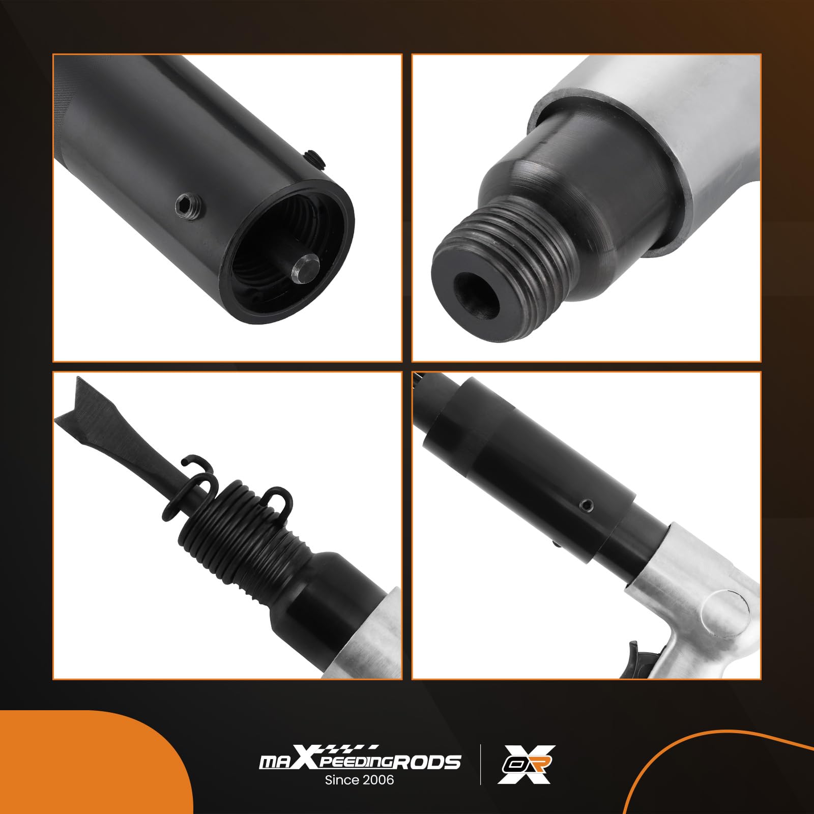 maXpeedingrods Escalador de aguja de aire con kit de cincel de martillo, pistola neumática de aguja de 4500 BPM para trabajos en metal, óxido, soldadura y removedor de pintura, raspador de metal,