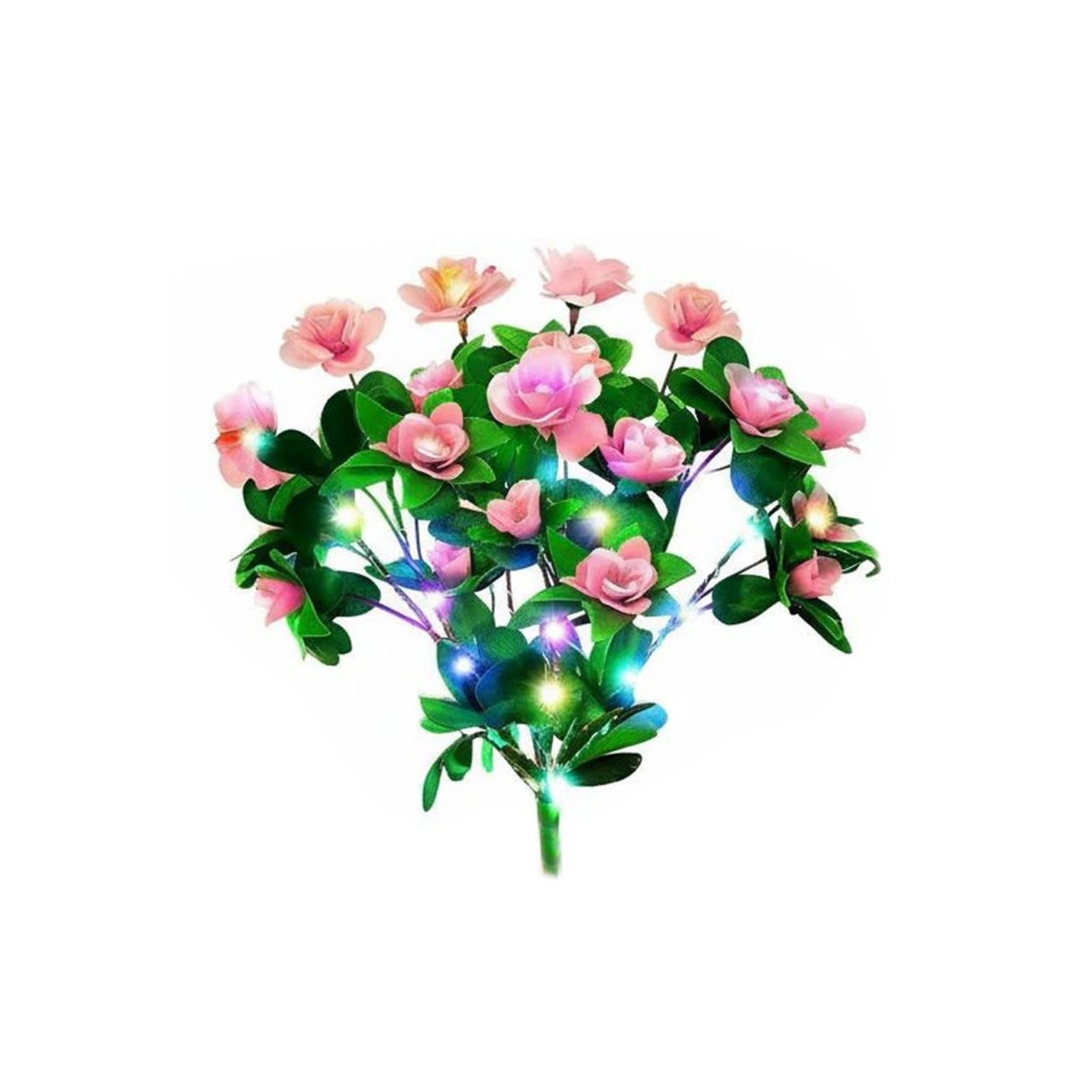 Auto On/deactivate LED Flower Stake Light Easy to Install Solar Flower Light Weather Resistant Lighted Artificial Blossom Bush for Cemetery, Yard, Pathway, Patio, Pink-picture-10