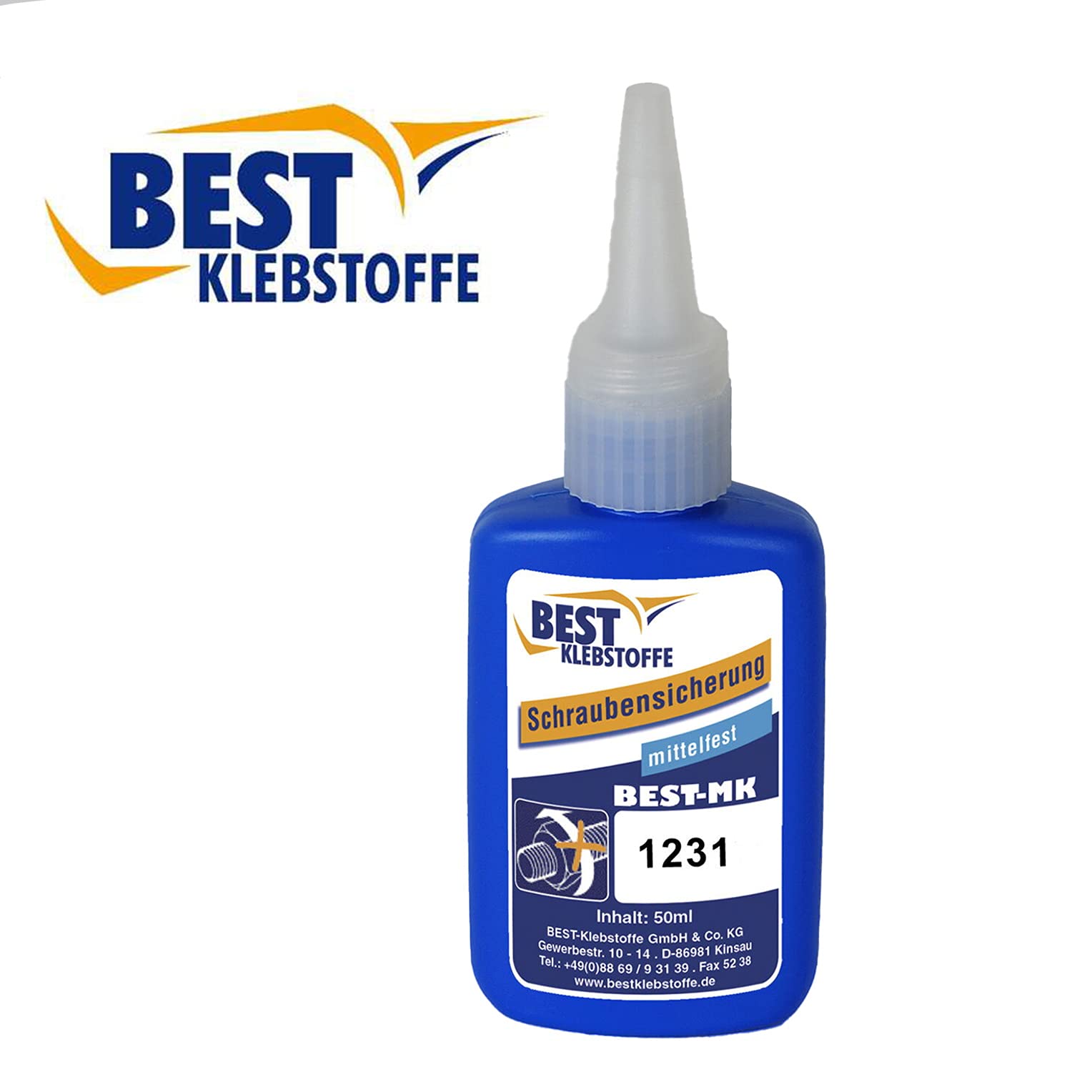 BEST KLEBSTOFF - MK 1231 | Schraubensicherung mittelfest | 250g | Mittelviskoser Klebstoff | Spezial Schraubensicherungslack | Gewindesicherung
