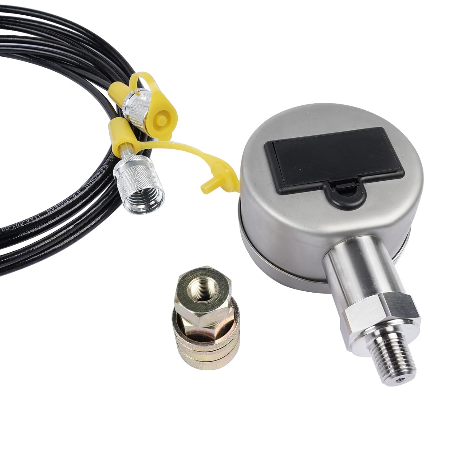 Digital Hydraulic Pressure Test Kit, Hydraulic Pressure Gauge Tester Set - 2 Gauges 2 Test Hoses 10 Couplings and 2 Quick Connectors Vahaha