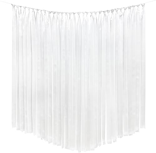 Decoraciones de fiesta de oro blanco de 197 pies x 1.97 pulgadas de ancho con flecos, guirnalda de telón de fondo para cumpleaños, baby shower,