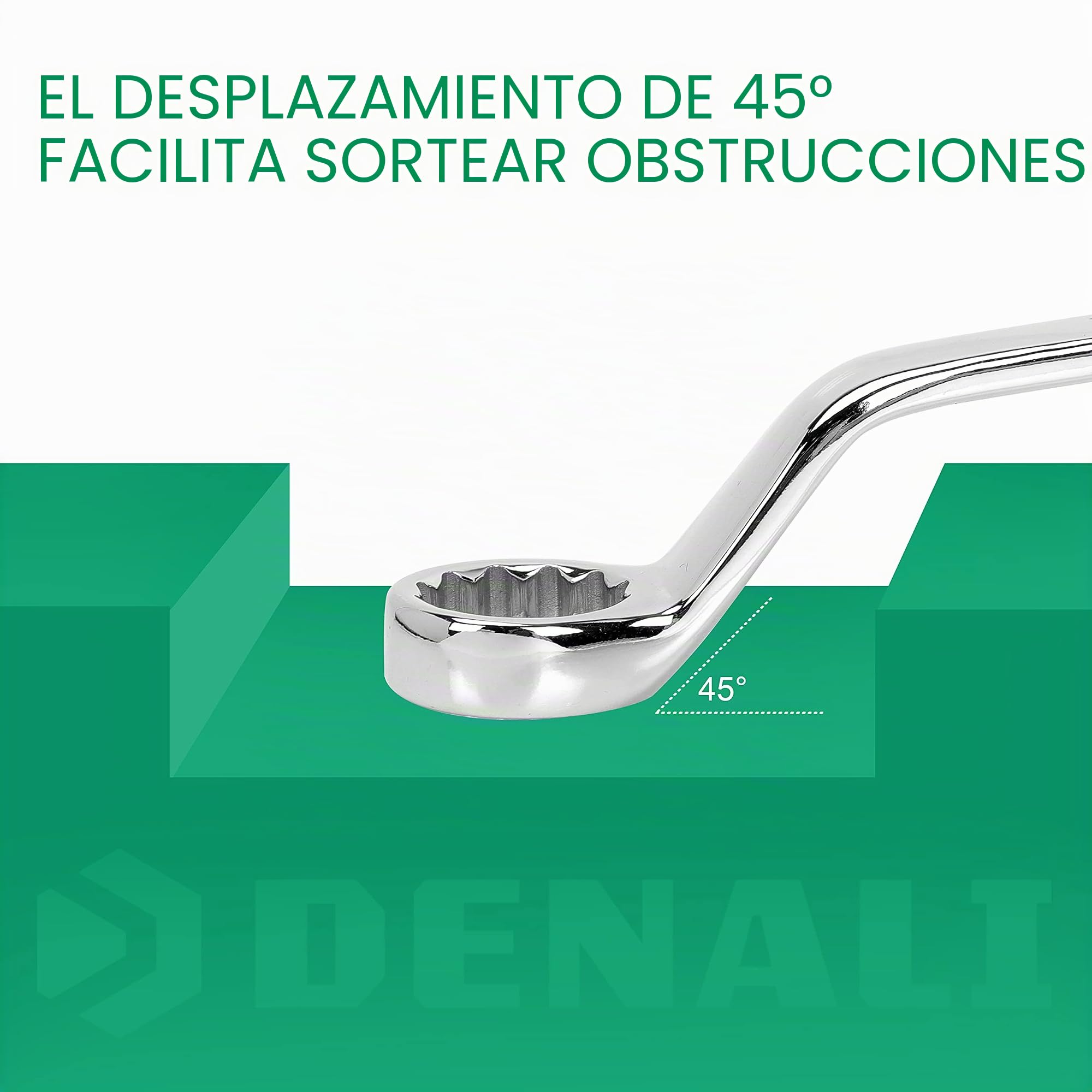 Marca Amazon - Denali Juego de 13 llaves inglesas con carraca flexible y funda enrollable 5/16” - 1”(80 - 250 mm)