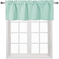 Vista 54 de DWCN Cenefa opaca para cocina, con bolsillo para barra, cortinas para ventana, sala de estar/sótano, 52 x 18 pulgadas de largo, 1 panel, azul oscuro