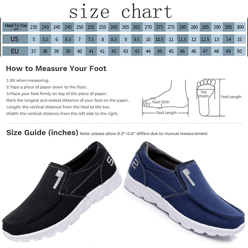 Men's Casual Canvas Slip-on Loafers Lightweight Breathable Stretch Sneaker Comfort Relaxed Fit Round Toe Orthotic Flats Shoes4